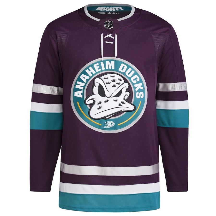 Alternative view of Anaheim Ducks 30th Anniversary Primegreen Men Jersey - Purple - JS342 