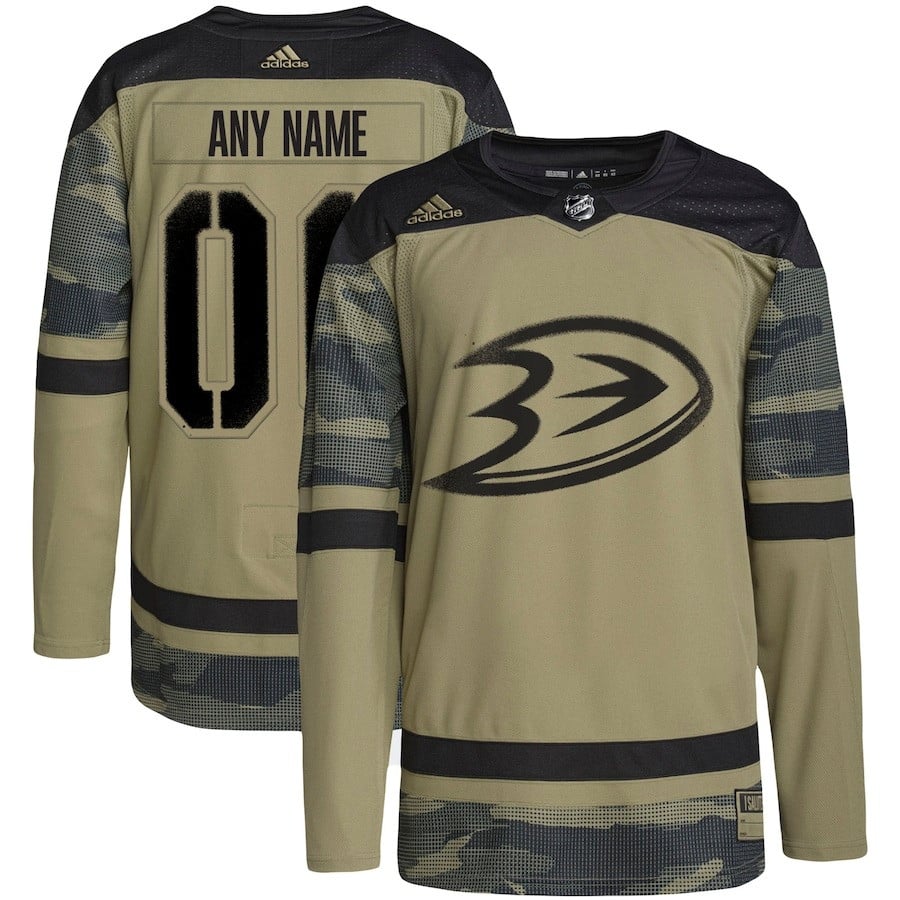 Anaheim Ducks Military Appreciation Team Custom Practice Jersey - Camo - JS319 