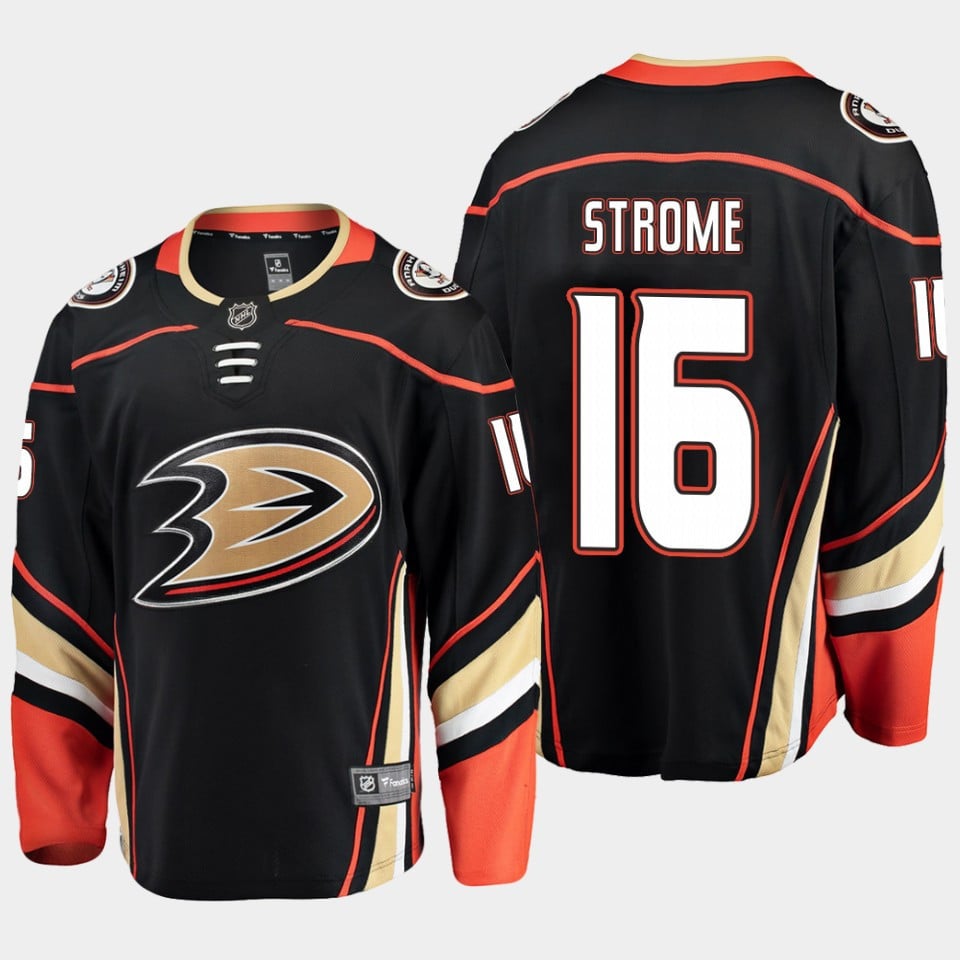 Anaheim Ducks Ryan Strome 16 Alternate Black Jersey Breakaway Player - JS847 