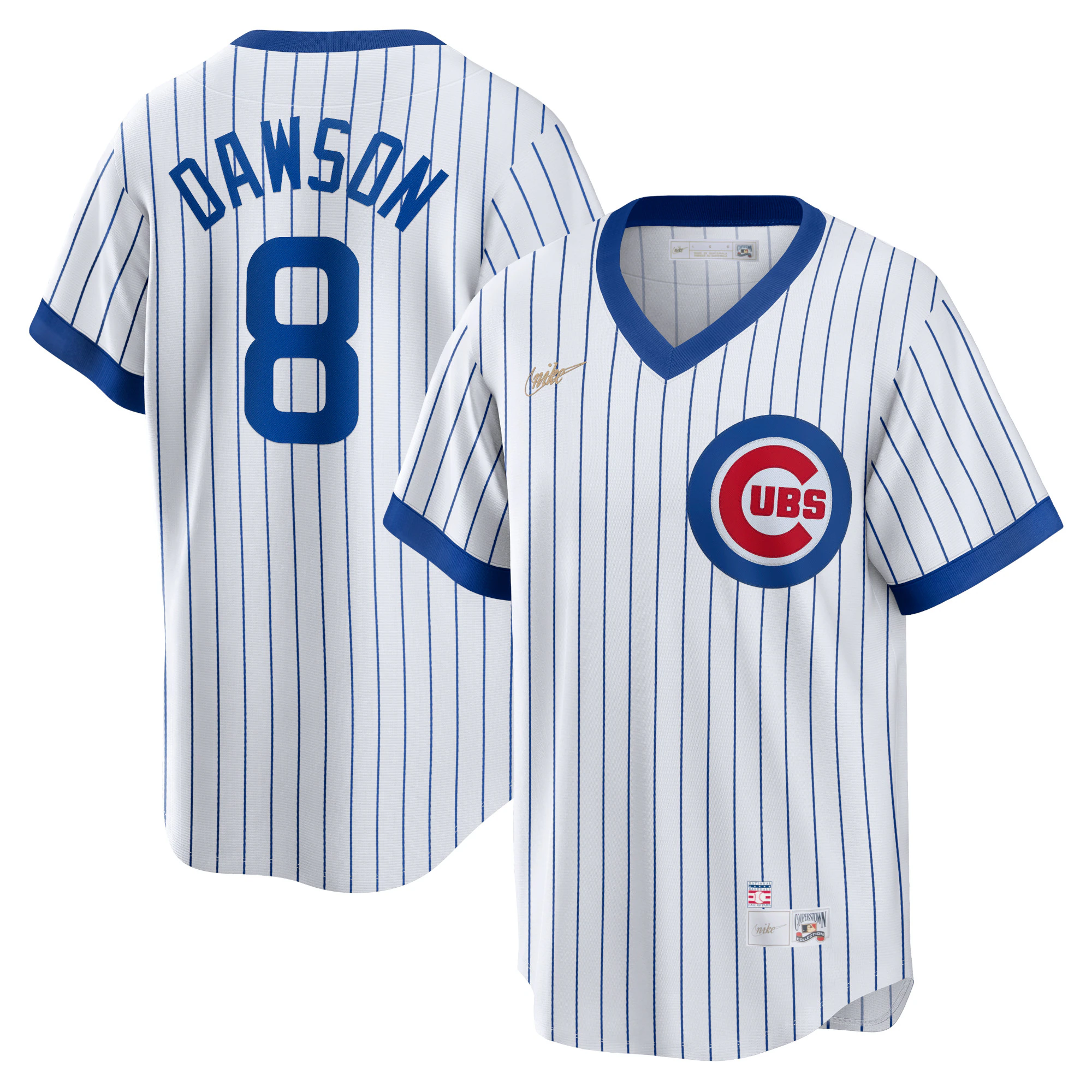 Alternative view of Andre Dawson Chicago Cubs Home Cooperstown Collection Player Jersey – White
