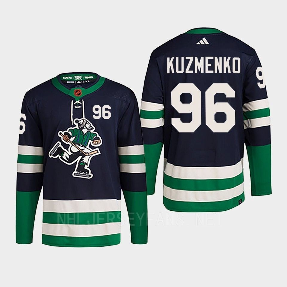 Andrei Kuzmenko 96 Reverse Retro 2.0 2022 Vancouver Canucks Navy Jersey Primegreen - JS948 