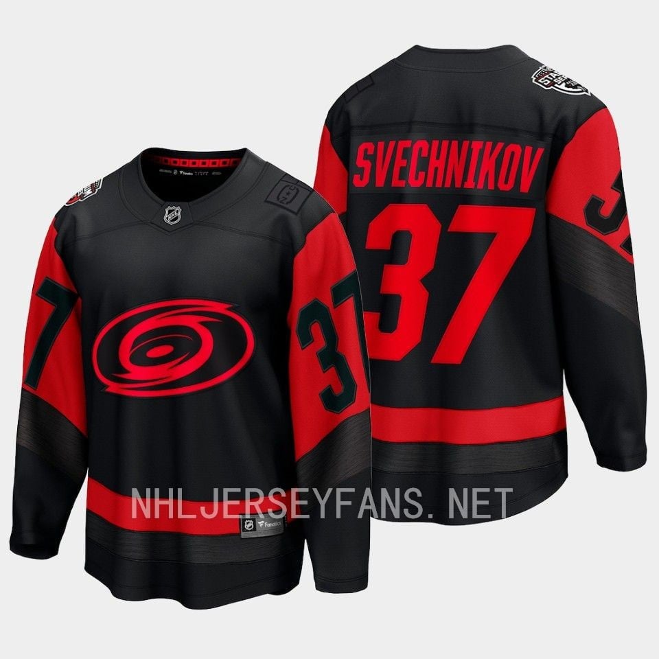 Andrei Svechnikov 37 Carolina Hurricanes 2023 Jersey Stadium Series Black Breakaway - JS674 