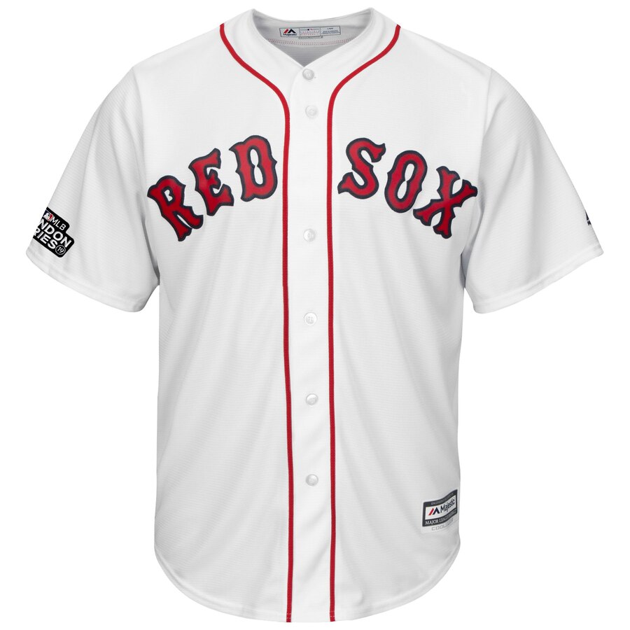Alternative view of Andrew Benintendi Boston Red Sox Majestic 2019 London Series Cool Base Player Jersey – White