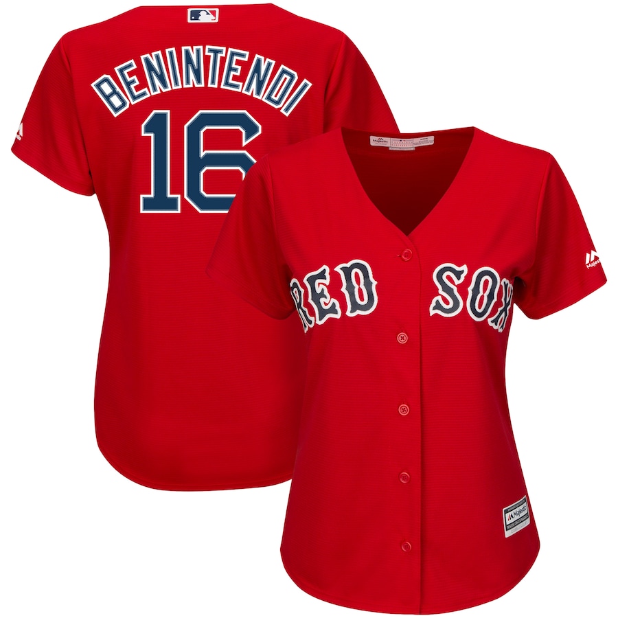 Andrew Benintendi Boston Red Sox Majestic Women's Alternate Cool Base Player Jersey - Scarlet