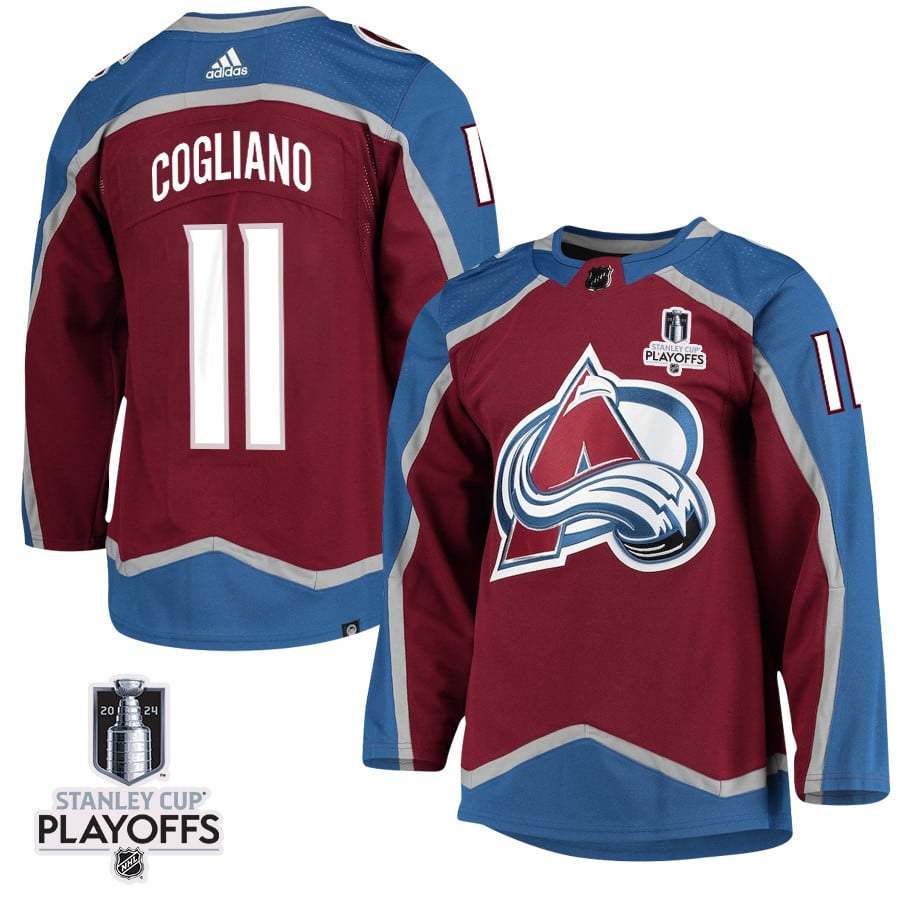 Andrew Cogliano 11 Colorado Avalanche 2024 NHL Playoffs Patch Home Jersey - Men - JS114 