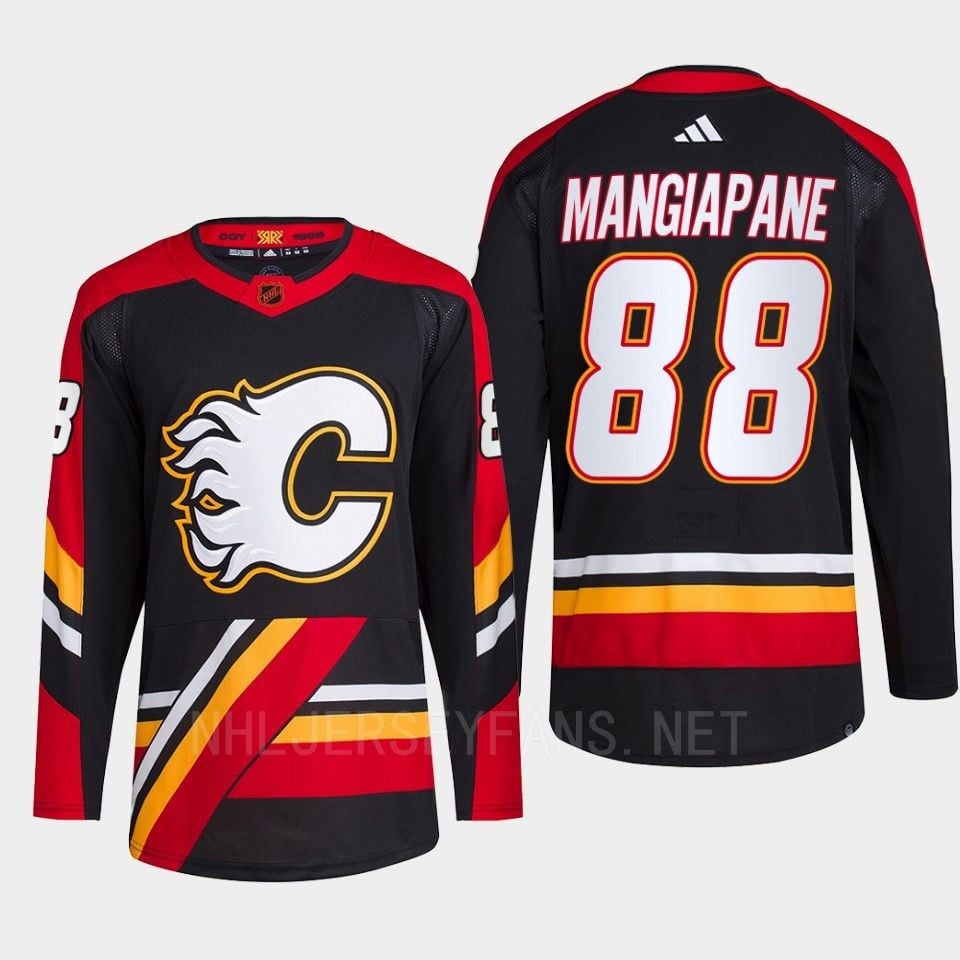 Andrew Mangiapane 88 Reverse Retro 2.0 Calgary Flames 2022 Black Jersey Primegreen - JS889 