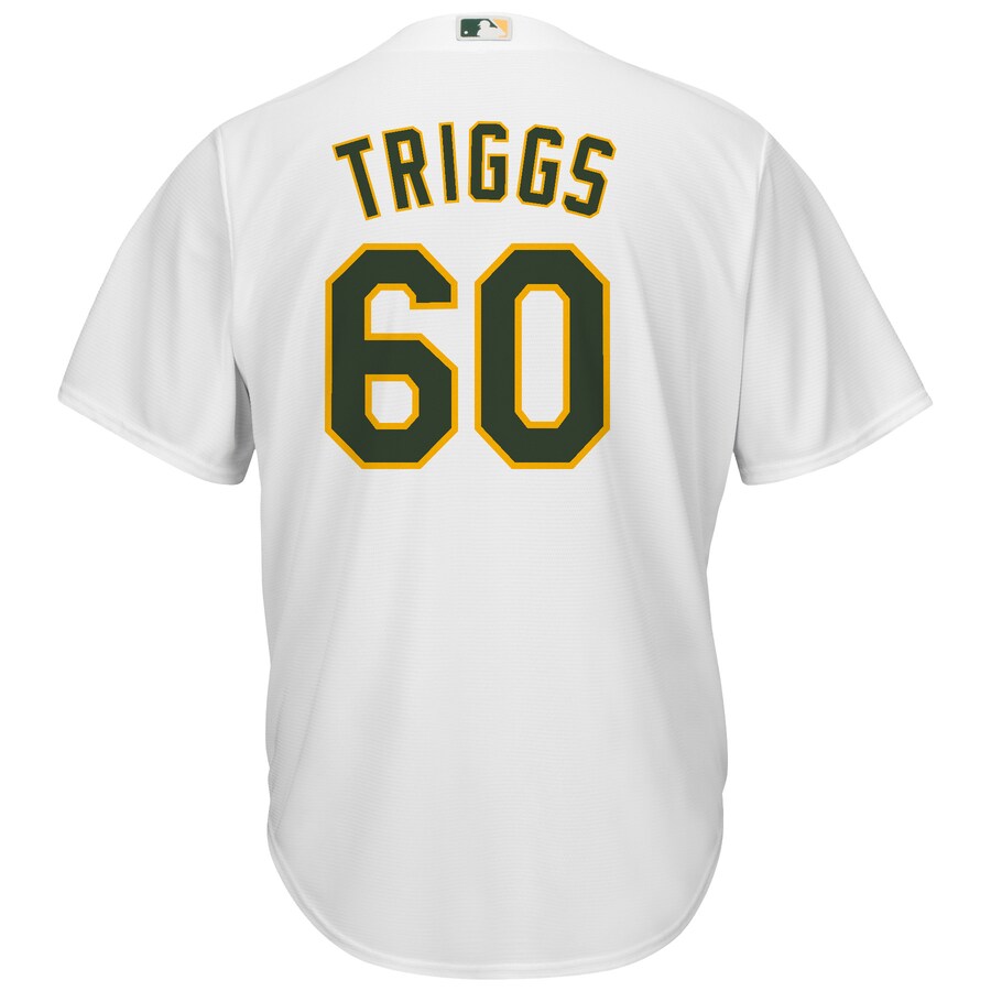 Alternative view of Andrew Triggs Oakland Athletics Majestic Home Cool Base Jersey – White