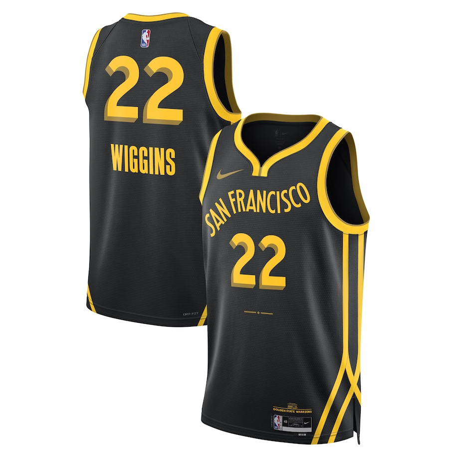 Andrew Wiggins 22 Golden State Warriors 2023/24 Swingman Jersey - City Edition - Unisex Black - JS930 