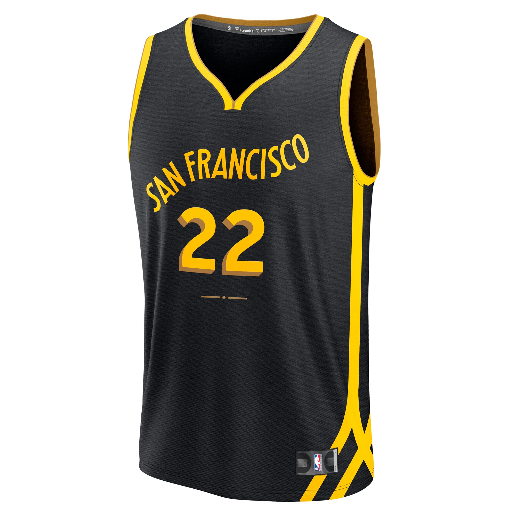 Alternative view of Andrew Wiggins Golden State Warriors Fanatics Fast Break Jersey - Black - City Edition