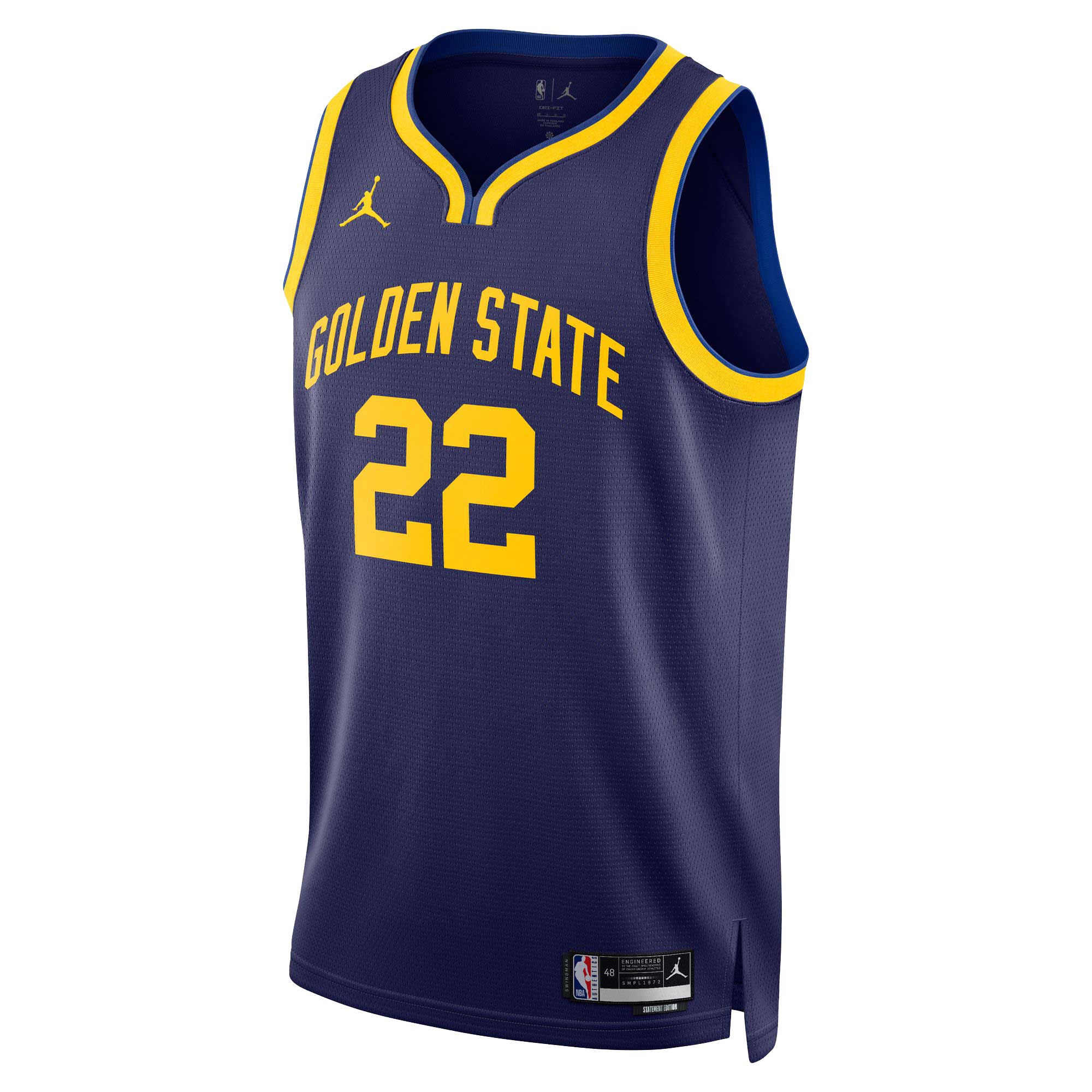 Alternative view of Andrew Wiggins Golden State Warriors Jordan Brand Unisex Swingman Jersey - Statement Edition - Navy