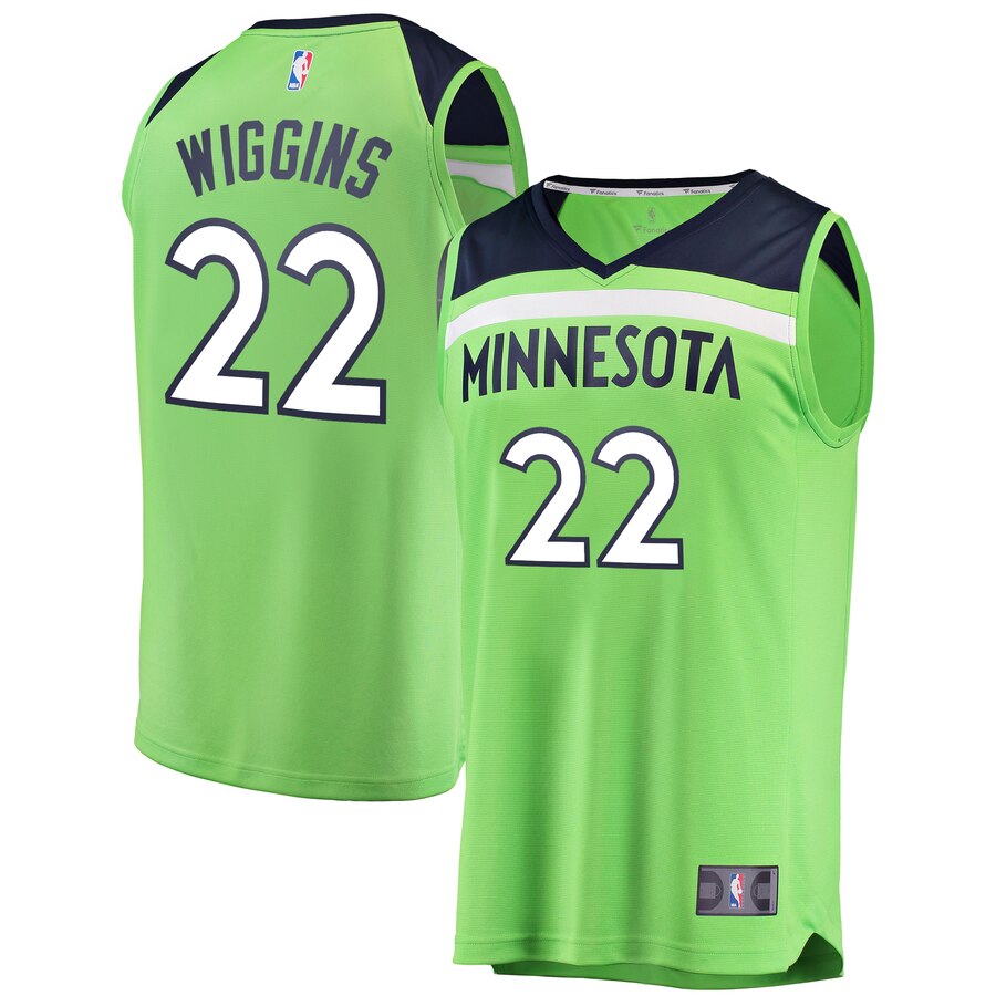 Andrew Wiggins Minnesota Timberwolves Fanatics Branded Youth Fast Break Replica Jersey Neon Green - Statement Edition