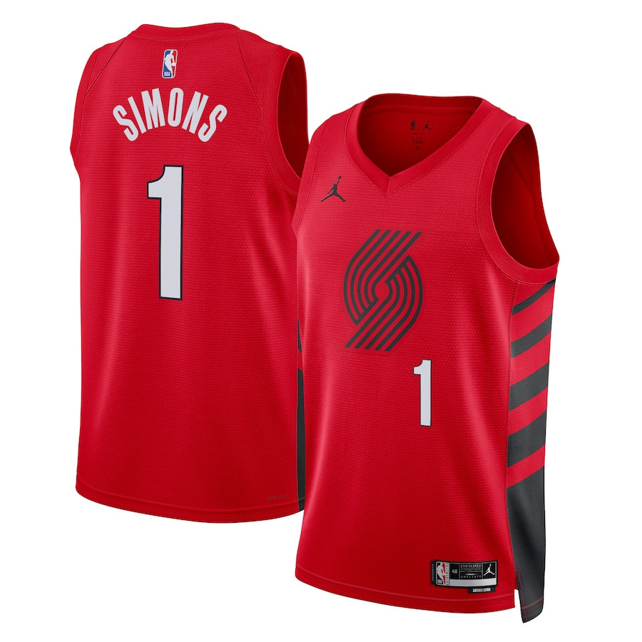 Anfernee Simons 1 Portland Trail Blazers Unisex Swingman Jersey - Statement Edition - Red - JS211 