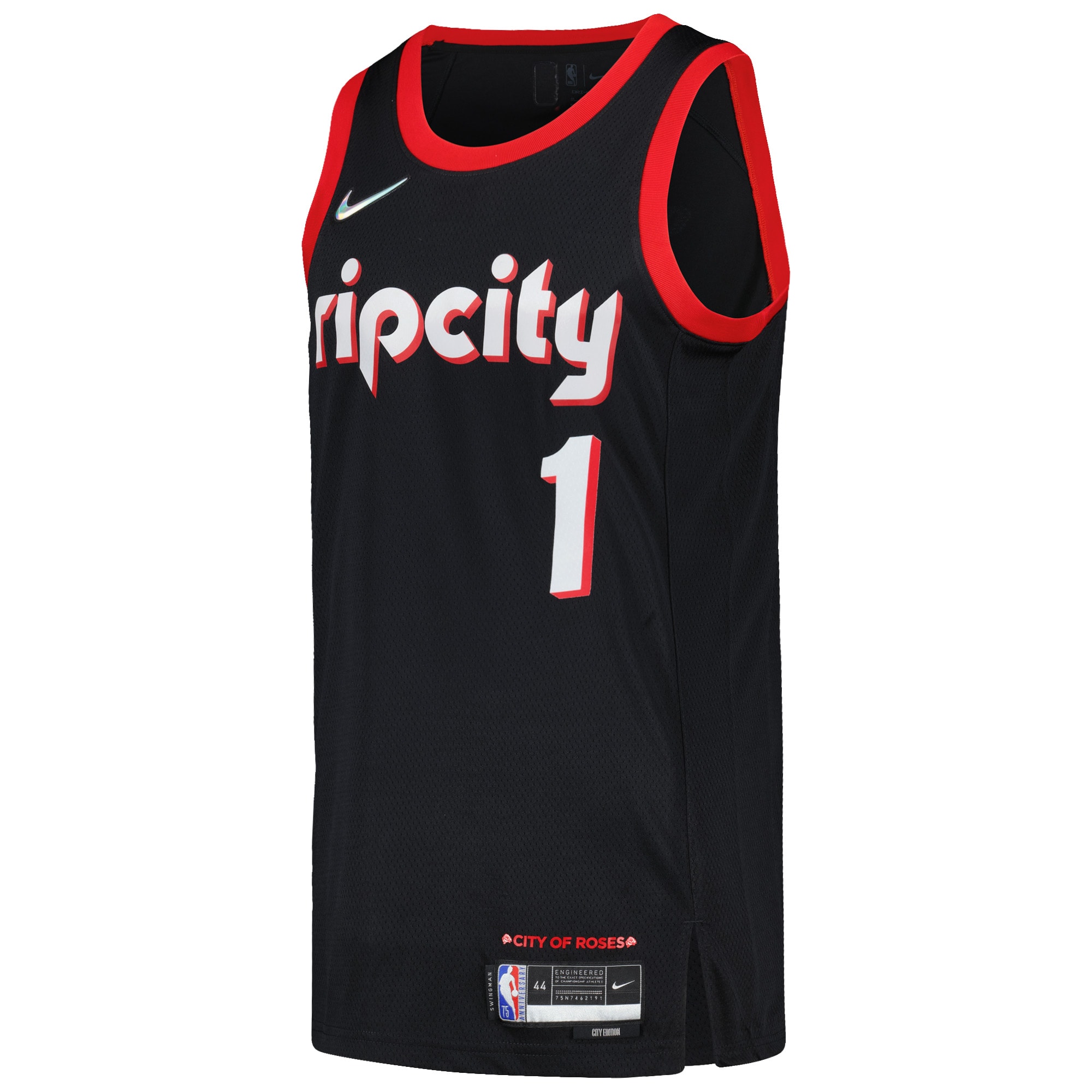 Alternative view of Anfernee Simons Portland Trail Blazers Swingman Player Jersey - City Edition - Black