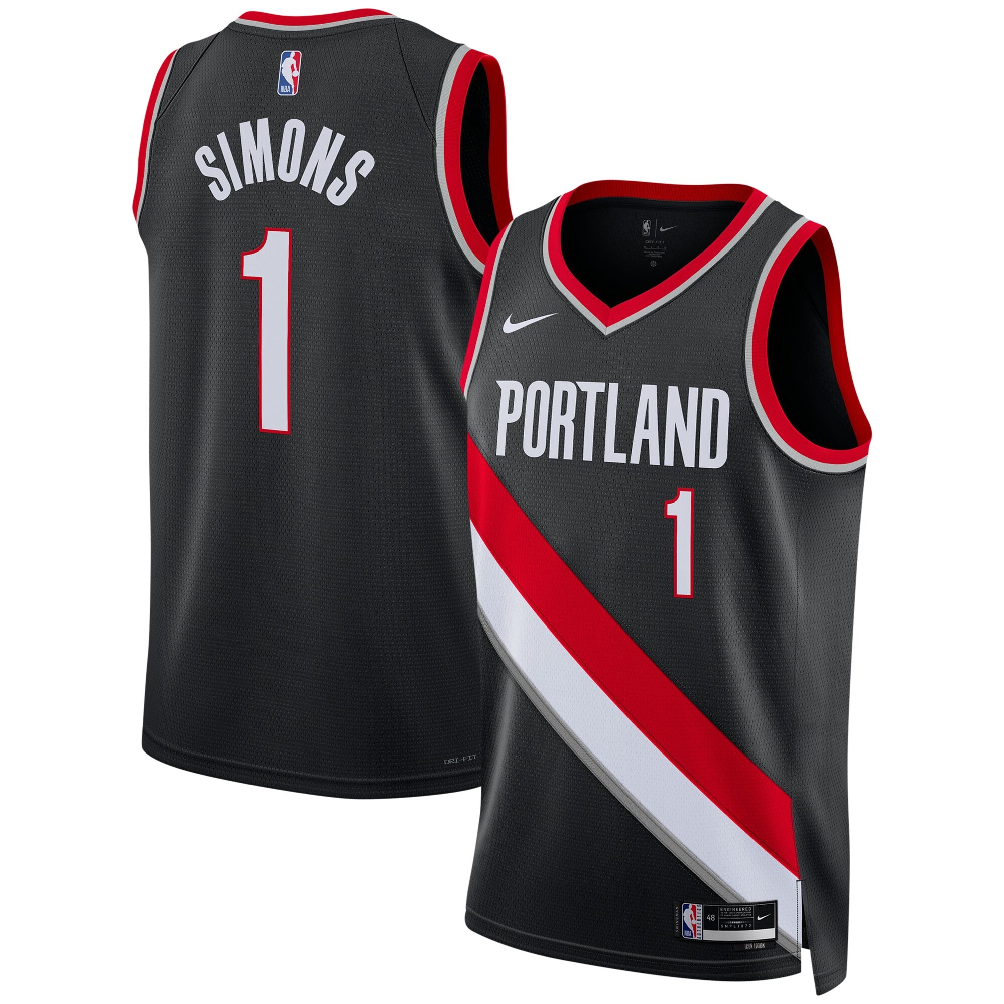 Anfernee Simons Portland Trail Blazers Unisex Swingman Jersey - Icon Edition - Black
