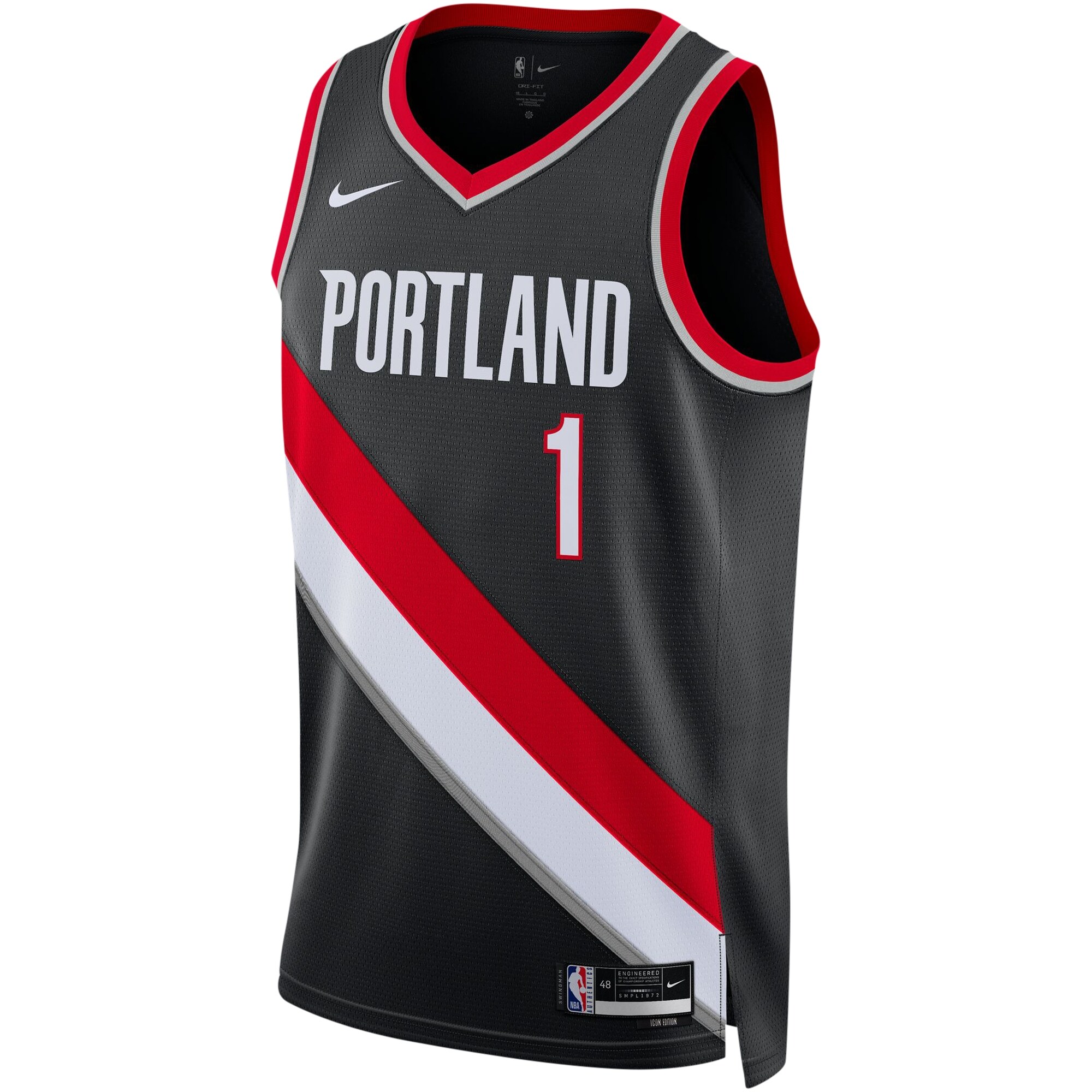 Alternative view of Anfernee Simons Portland Trail Blazers Unisex Swingman Jersey - Icon Edition - Black
