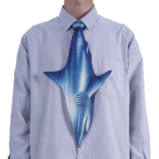 Animals Tie Shaped Novelty Tie, Shark Shaped Tie, Vintage Holiday Gift, Tie Gift, Tie Accessories - Image 3