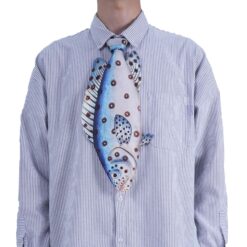 Alternative view of Animals Tie Shaped Novelty Tie, Blue Grouper fish Shaped Tie, Vintage Holiday Gift, Tie Gift, Tie Accessories