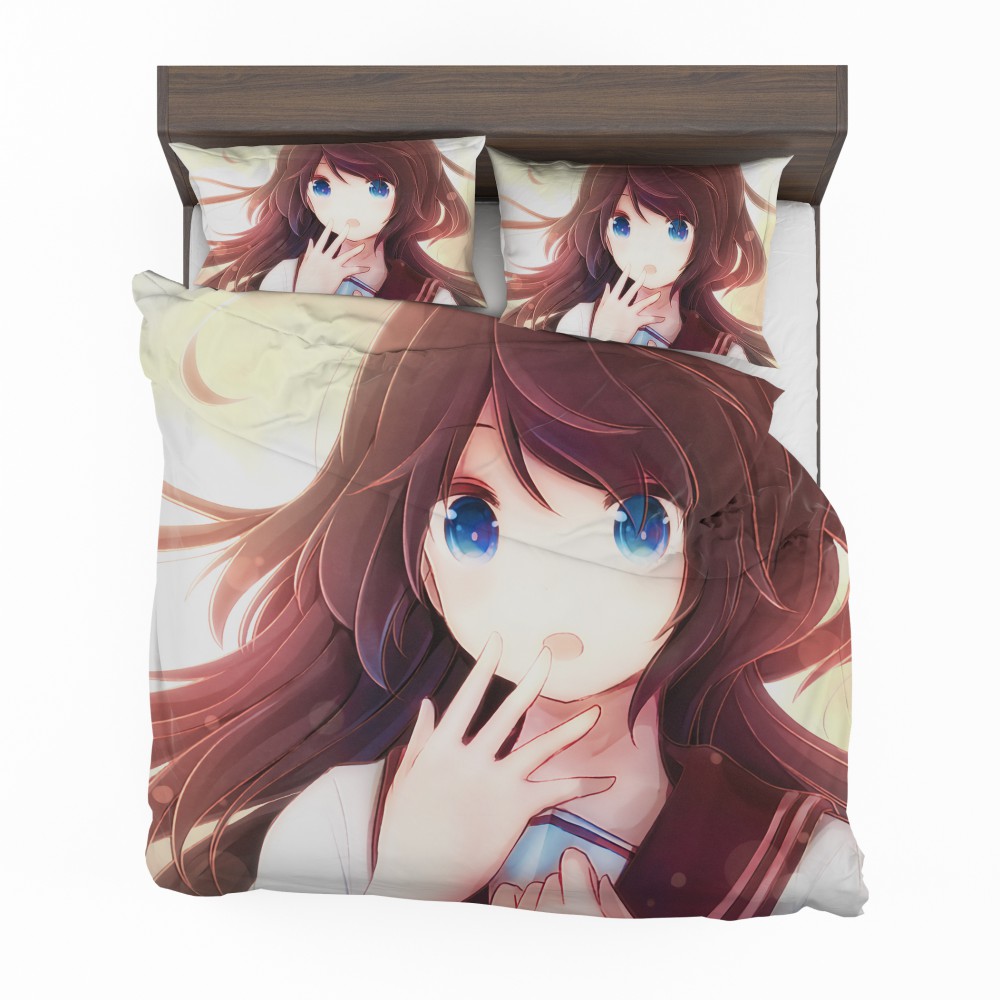 Alternative view of Anime Girl Blue Eyes Bedding Set - Custom Bedding Set
