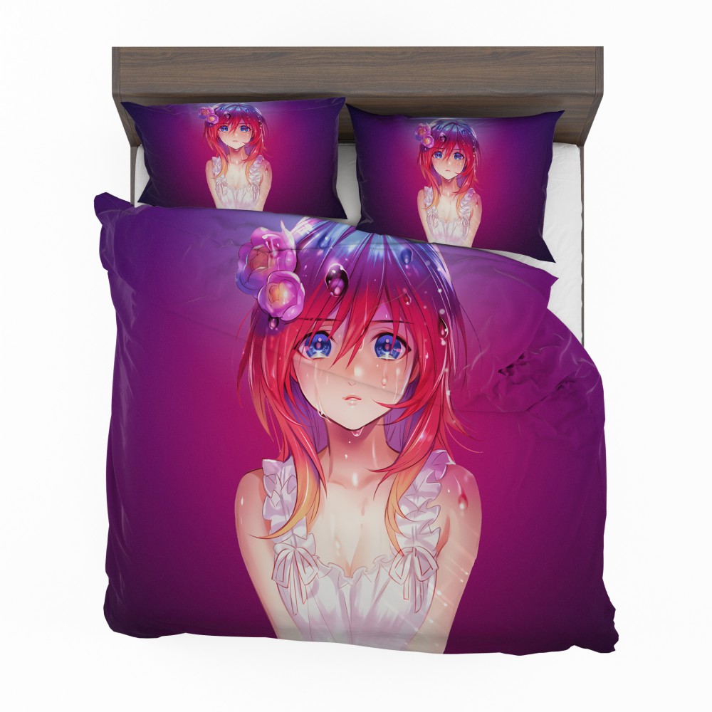 Alternative view of Anime Girl Feeling Desire Bedding Set - Custom Bedding Set