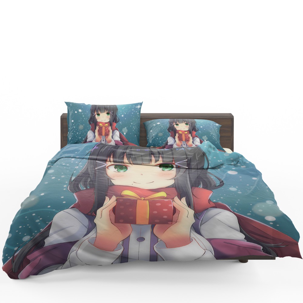 Anime Girl Winter Xmas Gift Bedding Set - Custom Bedding Set