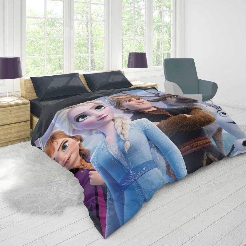 Alternative view of Anna Elsa Kristoff In Frozen 2 Disney Movie Duvet Cover - Custom Bedding Set