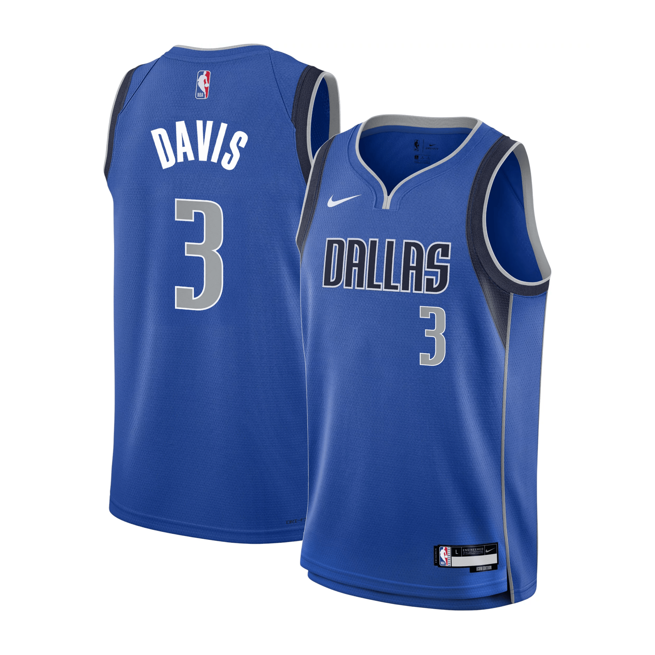 Anthony Davis 3 Dallas Mavericks 2024/25 Icon Edition Swingman Jersey - Blue - JS890 