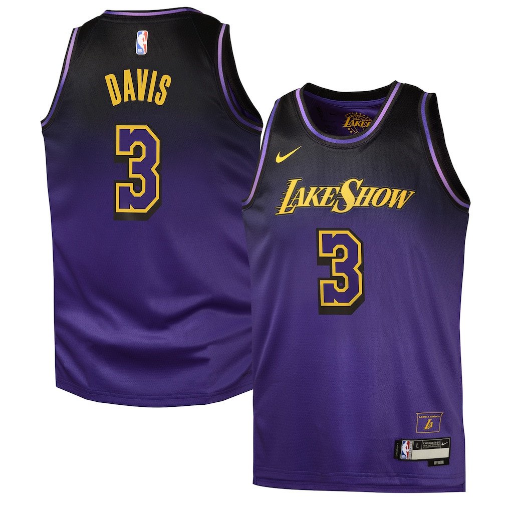 Anthony Davis 3 Los Angeles Lakers 2024/25 Swingman Player YOUTH Jersey - City Edition - Purple - JS817 
