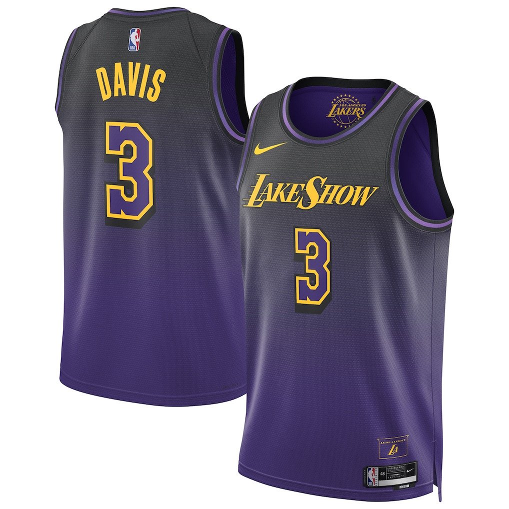 Anthony Davis 3 Los Angeles Lakers Unisex 2024/25 Swingman Player Jersey - City Edition - Purple - JS377 