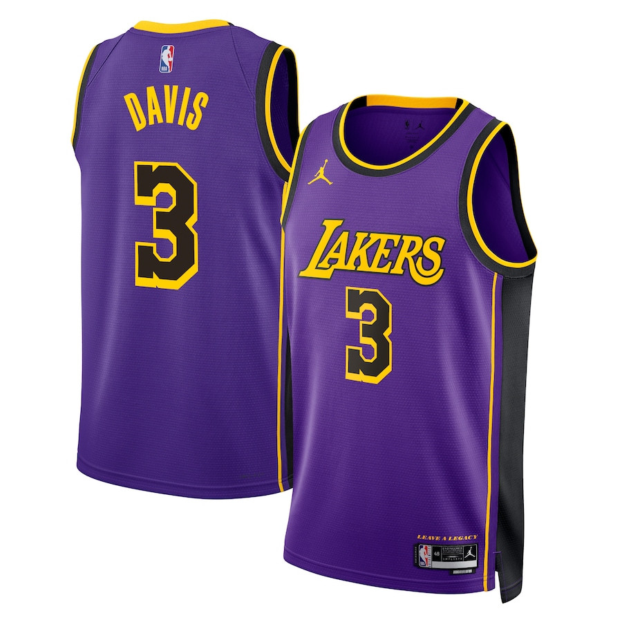 Anthony Davis 3 Los Angeles Lakers Unisex Swingman Jersey - Statement Edition - Purple - JS672 