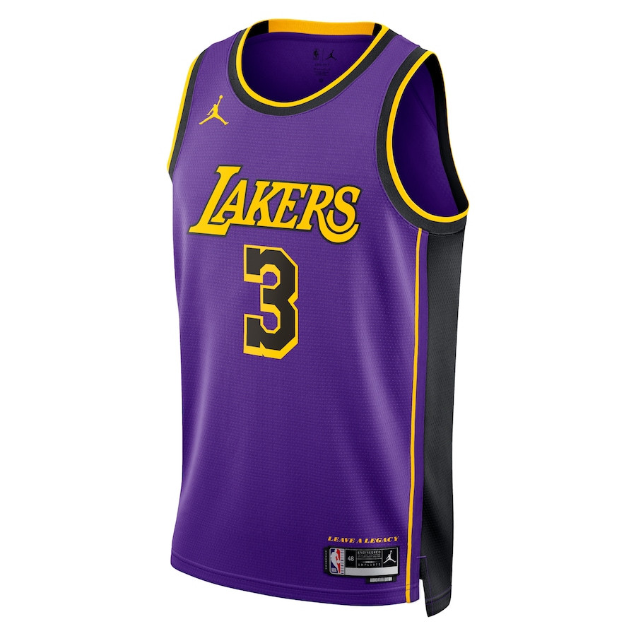 Alternative view of Anthony Davis 3 Los Angeles Lakers Unisex Swingman Jersey - Statement Edition - Purple - JS672 