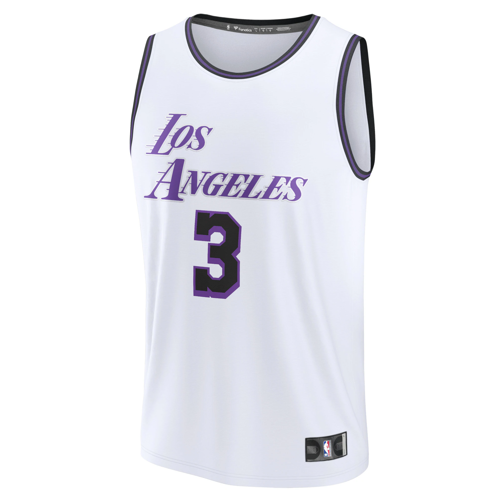 Alternative view of Anthony Davis Los Angeles Lakers Fanatics Branded 2022/23 Fastbreak Jersey - City Edition - White