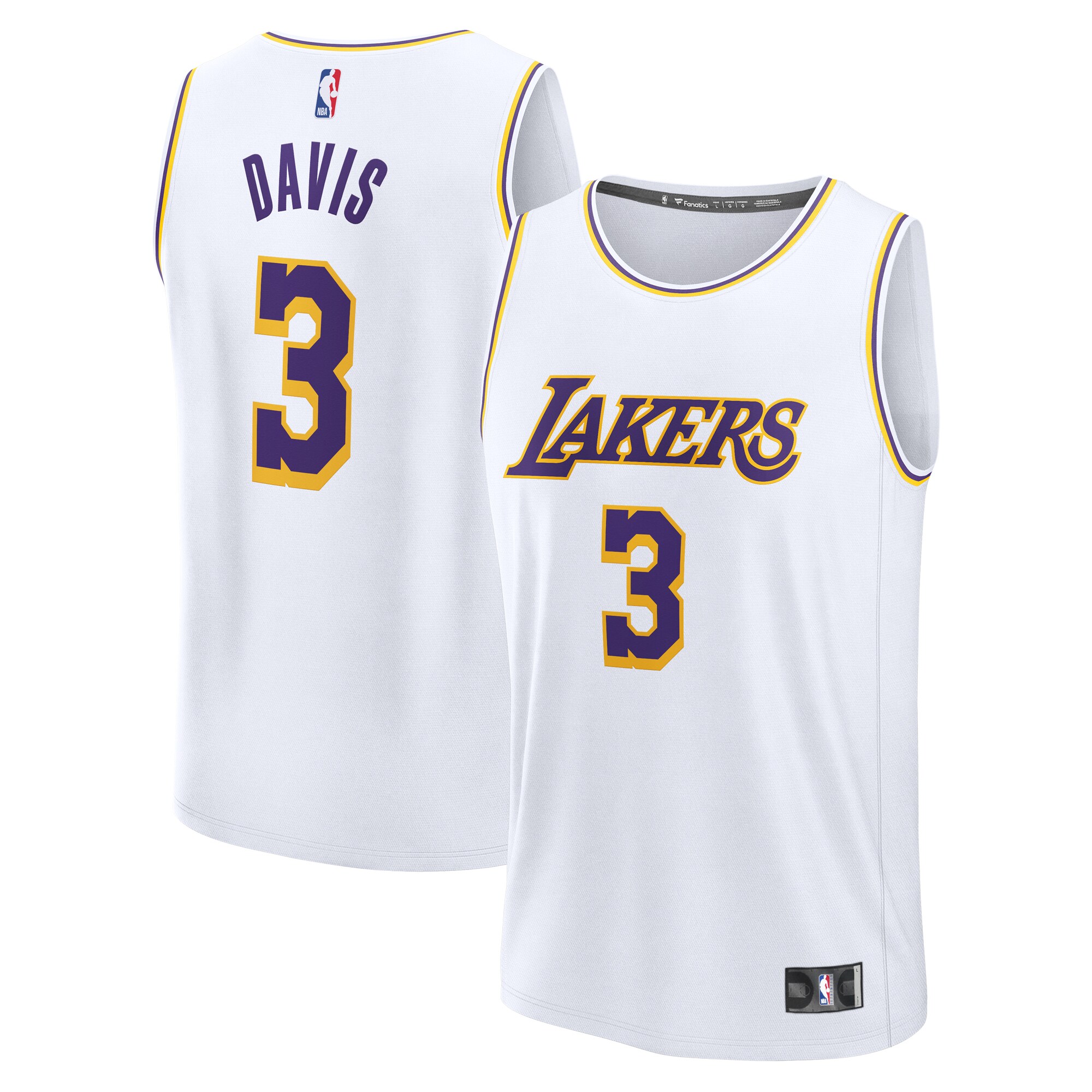 Anthony Davis Los Angeles Lakers Fanatics Fast Break Replica Player Jersey - Association Edition - White