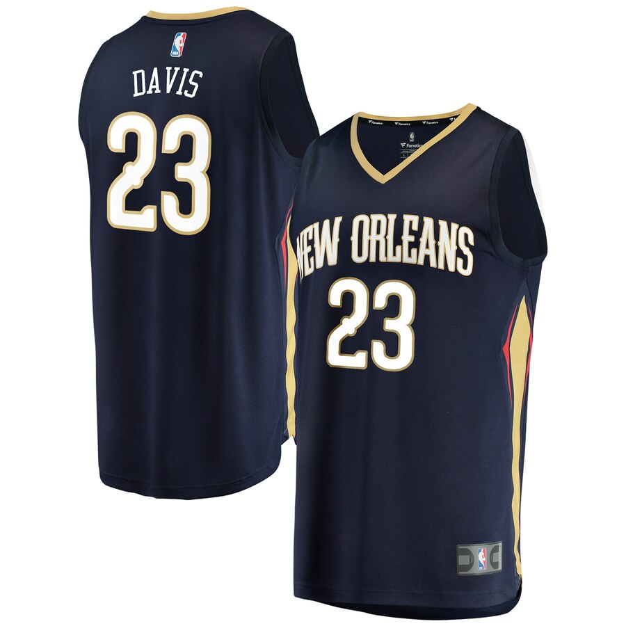 Anthony Davis New Orleans Pelicans Fanatics Branded Youth Fast Break Replica Jersey Navy - Icon Edition