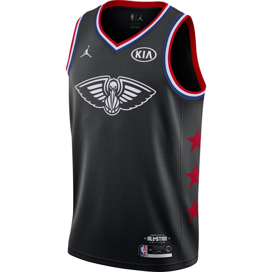 Alternative view of Anthony Davis New Orleans Pelicans Jordan Brand 2019 Nba All-star Game Finished Swingman Jersey - Black