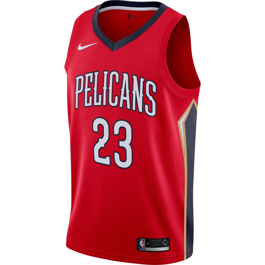 Alternative view of Anthony Davis New Orleans Pelicans Swingman Jersey - Statement Edition - Red