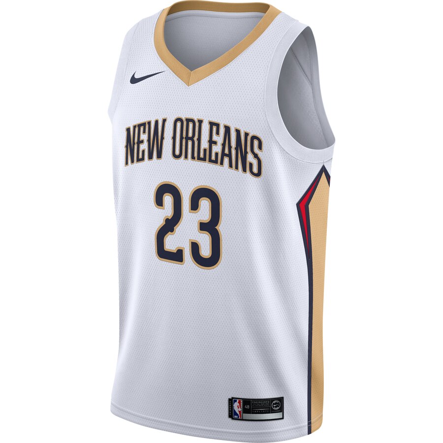 Alternative view of Anthony Davis New Orleans Pelicans Swingman Jersey White - Association Edition