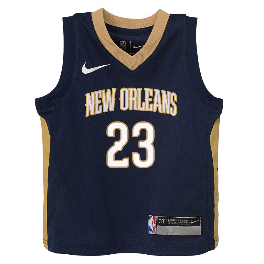 Alternative view of Anthony Davis New Orleans Pelicans Toddler Replica Jersey Navy - Icon Edition