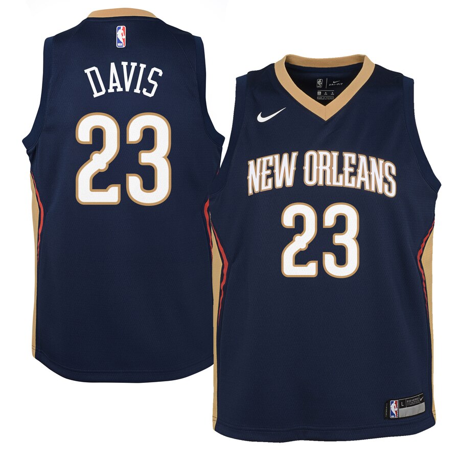 Anthony Davis New Orleans Pelicans Youth Swingman Jersey Navy - Icon Edition