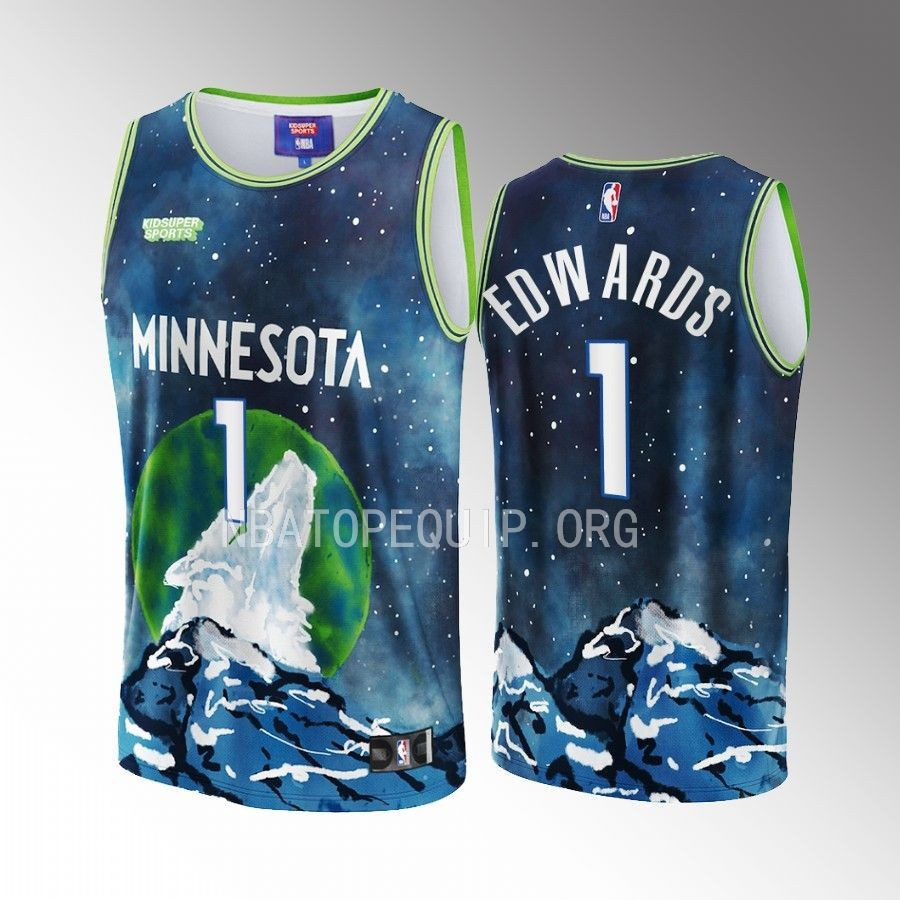 Anthony Edwards 1 Minnesota Timberwolves NBA & KidSuper Studios Unisex Hometown Jersey - JS844 