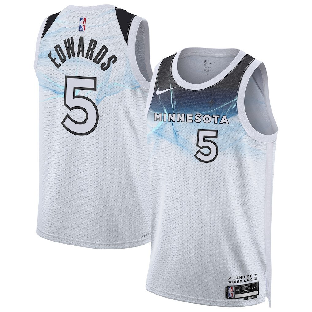 Anthony Edwards 5 Minnesota Timberwolves Unisex 2024/25 Swingman Player Jersey - City Edition - White - JS574 