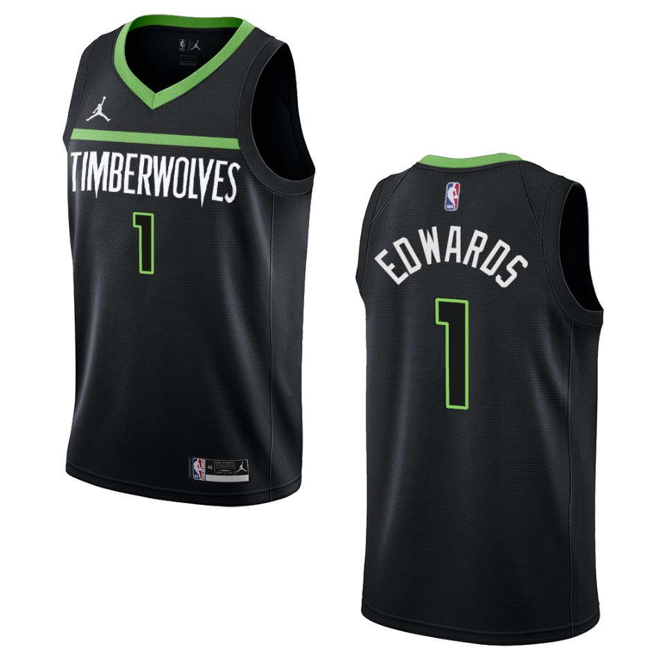 Anthony Edwards Black Statement Edition 2022-23 Minnesota Timberwolves Swingman Jersey