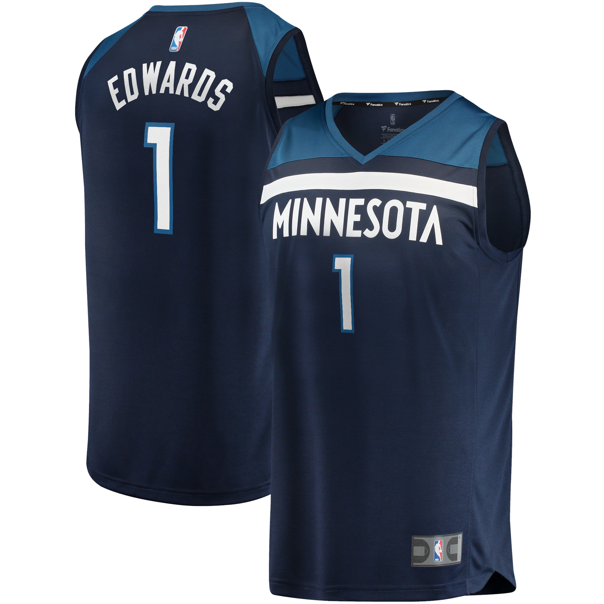 Alternative view of Anthony Edwards Minnesota Timberwolves Fanatics Branded 2021/22 Fast Break Replica Jersey - Icon Edition - Navy