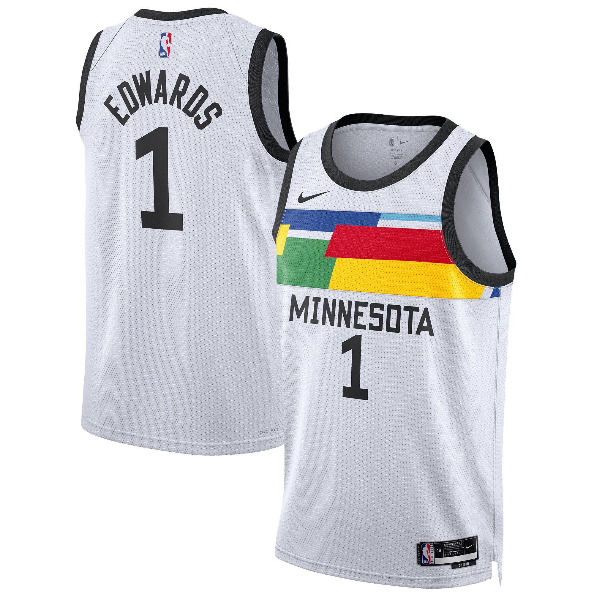 Alternative view of Anthony Edwards Minnesota Timberwolves Unisex 2022/23 Swingman Jersey - City Edition - White
