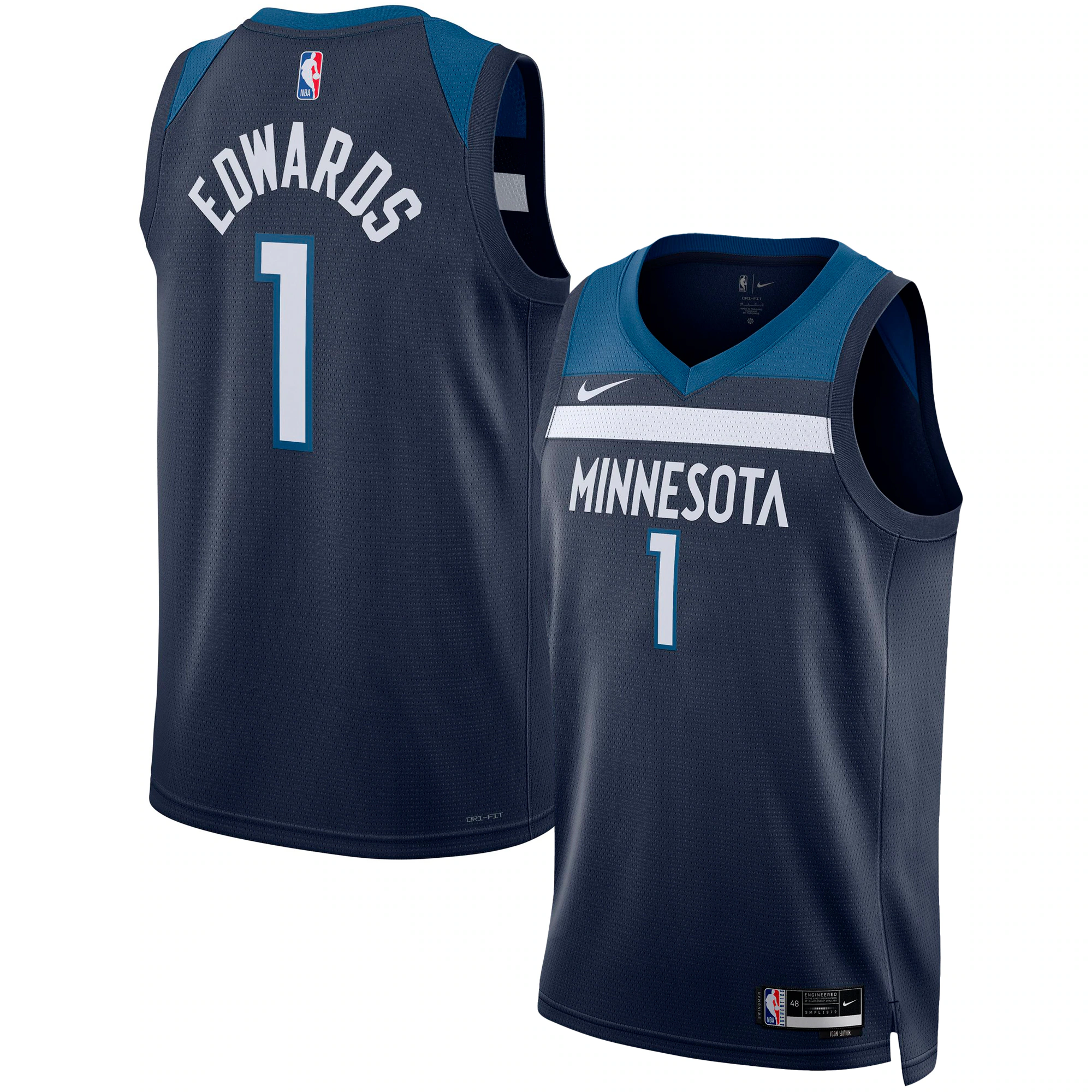 Anthony Edwards Minnesota Timberwolves Unisex Swingman Jersey – Icon Edition – Navy