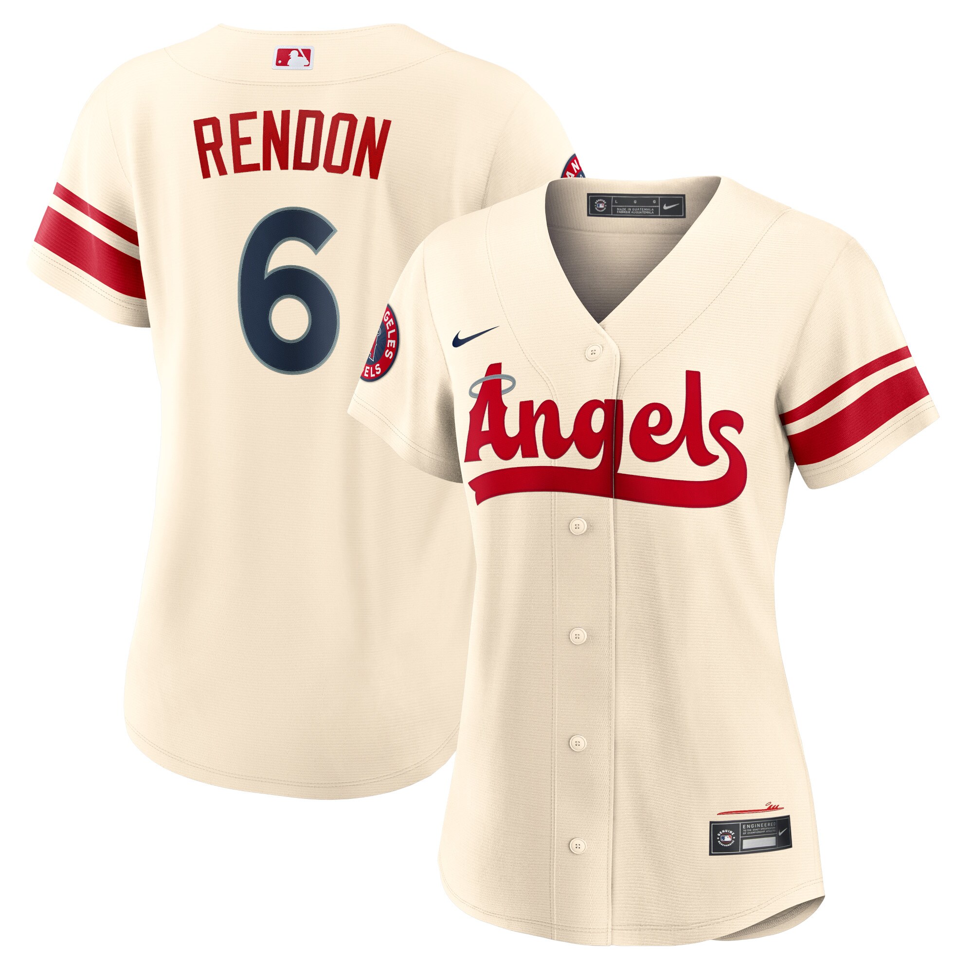 Alternative view of Anthony Rendon Los Angeles Angels Women's 2022 City Connect Replica Player Jersey - Cream