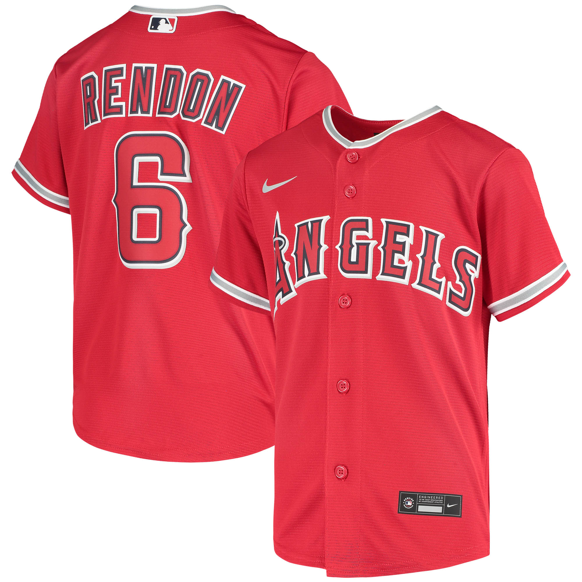Alternative view of Anthony Rendon Los Angeles Angels Youth Alternate Replica Player Jersey – Red