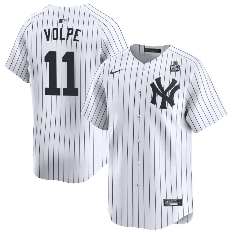 Anthony Volpe 11 New York Yankees 2024 World Series Home Limited Player Men Jersey - White 