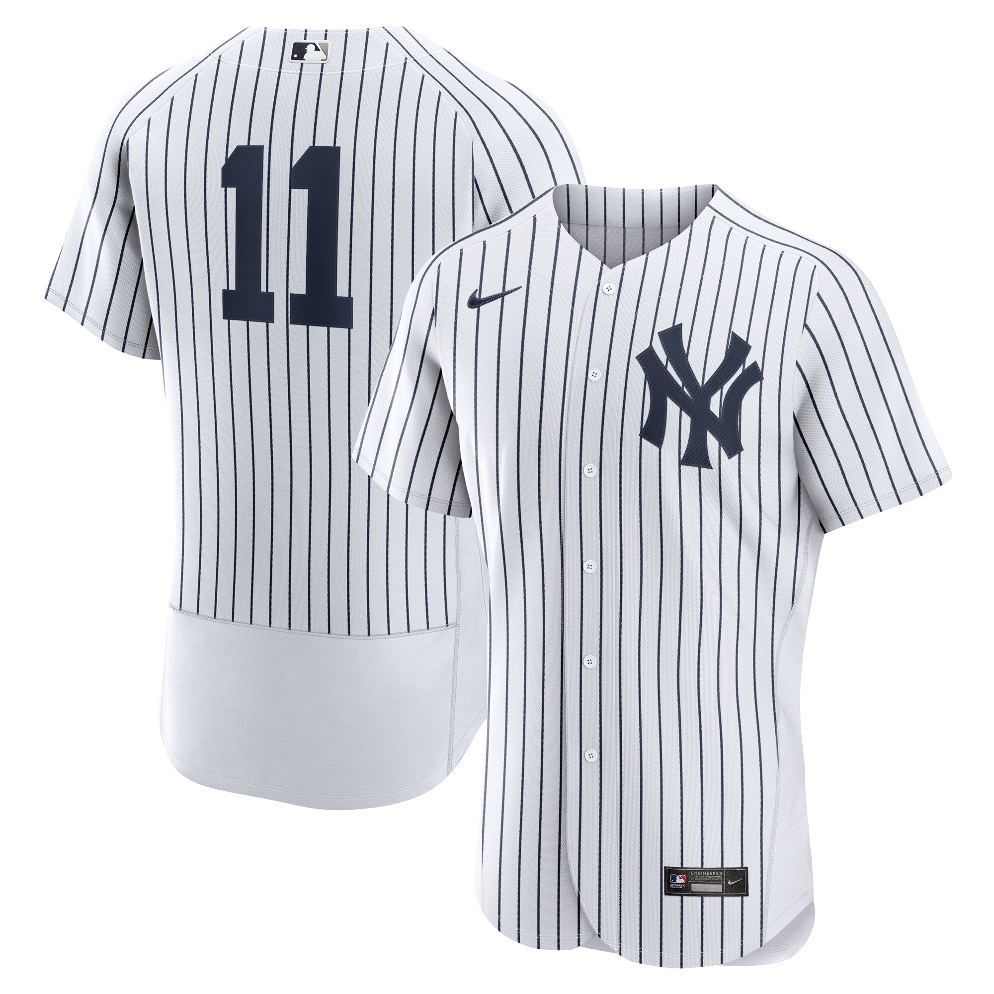 Alternative view of Anthony Volpe New York Yankees Home Authentic Jersey - White/navy
