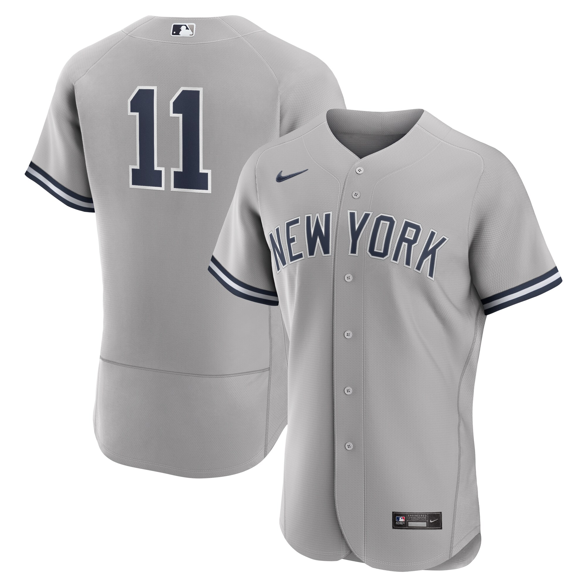 Alternative view of Anthony Volpe New York Yankees Road Authentic Jersey - Gray