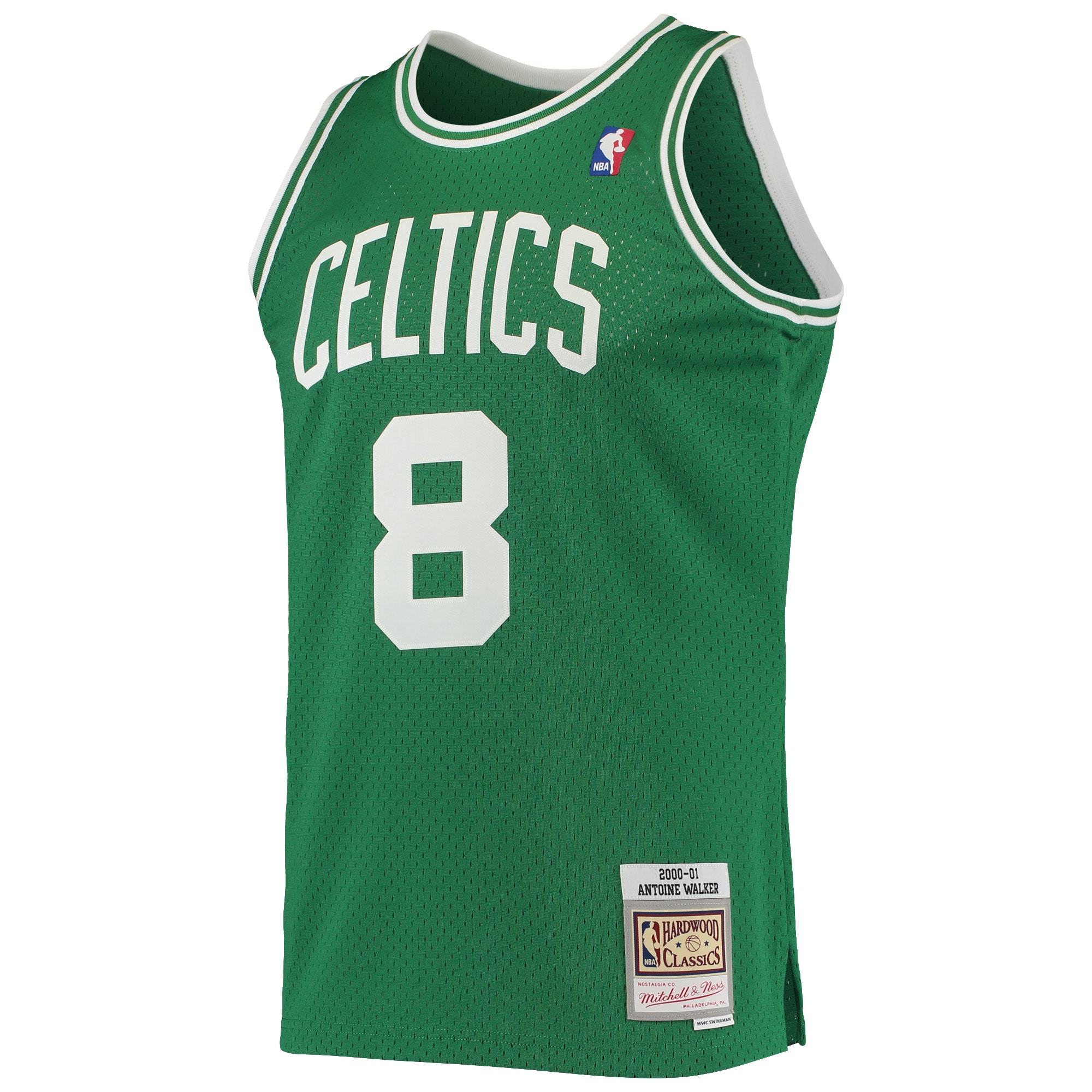 Alternative view of Antoine Walker Boston Celtics Mitchell & Ness 2001/02 Hardwood Classics Swingman Jersey - Kelly Green